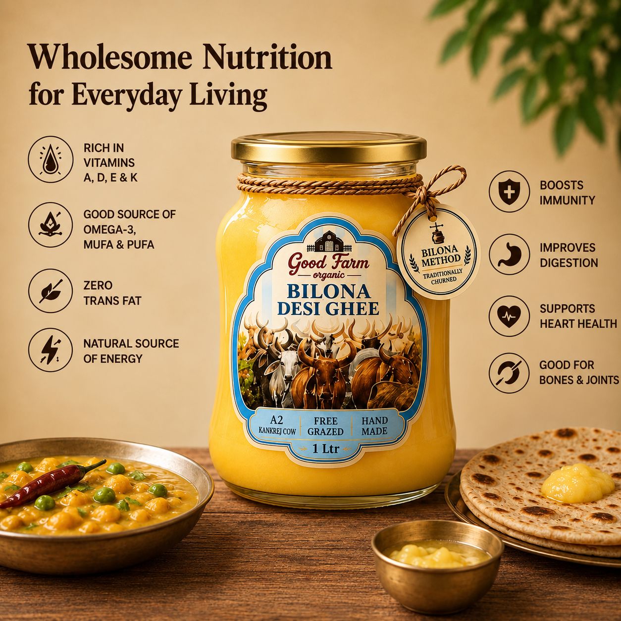 A2 Kankraj Cow Desi Ghee 1Ltr