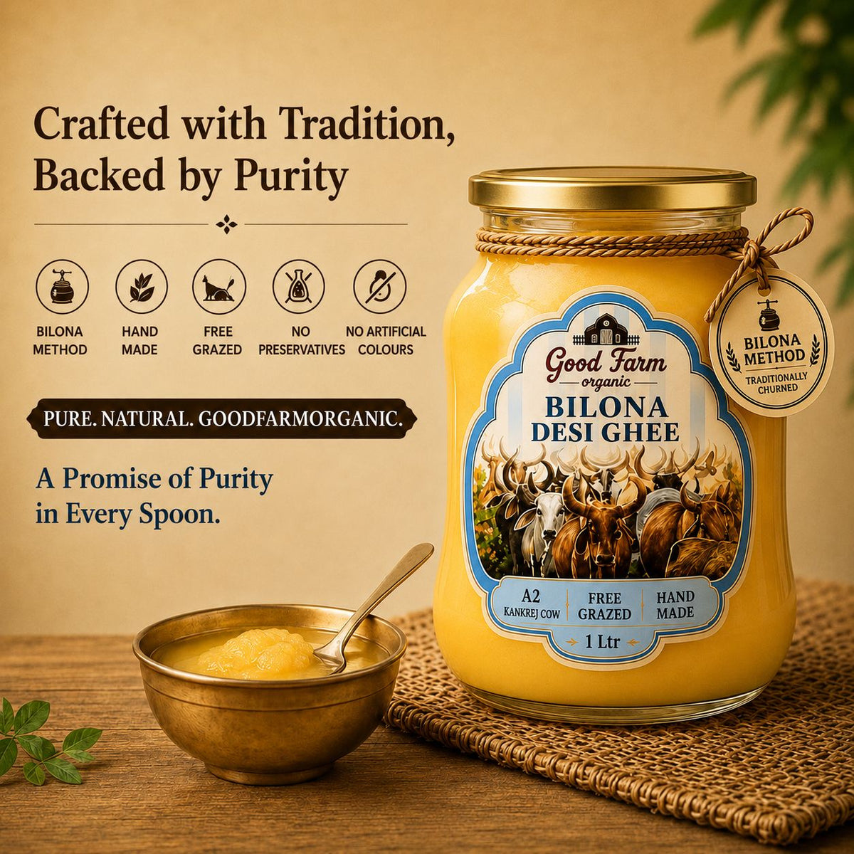 A2 Kankraj Cow Desi Ghee 1Ltr